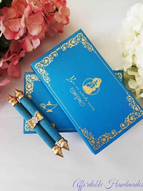 Aladdin Invitation, Aladdin Wedding Theme, Aladdin Wedding, Disney Wedding Invitations, Royal Invitation, Princess Jasmine Birthday, Jasmine Party, Scroll Invitation, Jasmine Wedding