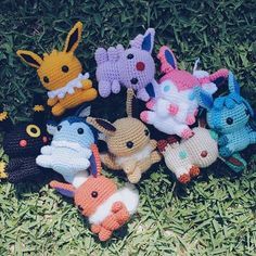 Crocheted Pokemon, Havana Fashion, Crocheted Stuffed Animals, Kat Haken, Pokemon Crochet Pattern, Crochet Pokemon, Confection Au Crochet, Pola Amigurumi, Kawaii Crochet