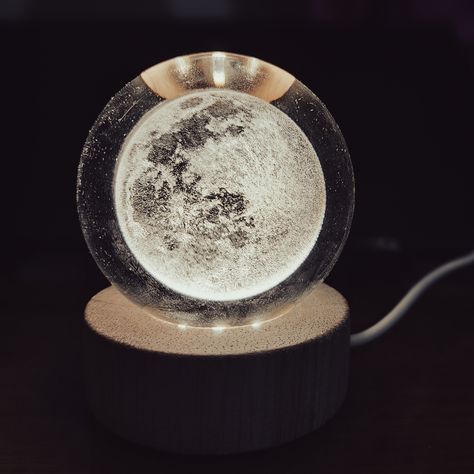 #moon #lamp #aesthetic Moon Lamp Aesthetic, Lamp Aesthetic, Moon Globe, Moon Lamp, Creative Ideas, Globe, Moon, Glass, Quick Saves