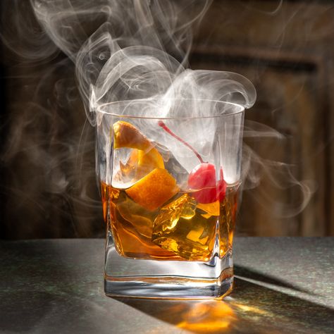 How to make Smoky Old Fashioned - complete recipe, ingredients, cook time and serving size. Smoked Old Fashioned, Smoked Cocktails, Franklin Bbq, Old Fashioned Drink, Best Bourbons, Sazerac, Old Fashion Dresses, Old Fashioned Recipes, Angostura Bitters