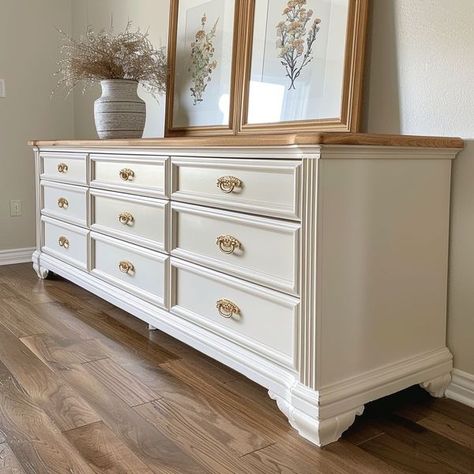 Beige Dressers, Furniture Makeover Inspiration, Cream Furniture, Painted Furniture Diy, Beige Living Rooms, Painted Dresser, Dresser Makeover, Apartment Decor Inspiration, Furniture Renovation