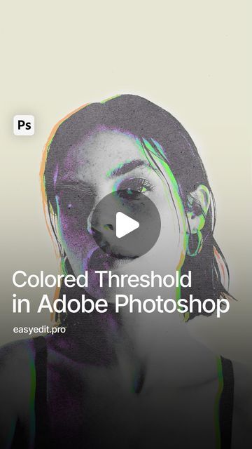 EasyEdit - Design Resources & Tutorials on Instagram: "Here’s how to achieve this simple colored threshold effect in Photoshop!  📎Add your photo, and remove its saturation. Go to Curves to increase the intensity of black and white. 📎Now, go to Select - Color Range and click on the black color.  📎Add a gradient map with several bright color stops. Move the layer with gradient map around to make a little color offset. 📎Add a fill layer with some yellowish color to make the background more realistic. Change the blending mode of this layer. 📎Add some paper texture and set its mode to overlay. Now you can also turn your effect into a simple poster - add a rectangle and paint it to match the color offset. Add text and extra elements to your liking.  Your Colored Threshold effect is ready! # Gradient Map, Photoshop Tricks, Effect Photoshop, Simple Poster, Photoshop Tips, Add Text, Design Tips, Bright Color, Your Photo