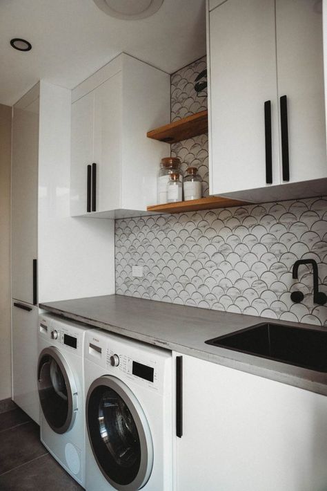 Cool Laundry Room, Organization Laundry Room, Ikea Laundry, Style Curator, Laundry Renovation, Laundry Help, Laundry Room Tile, Rooms Decoration, Laundry Makeover