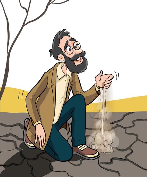 Natural Disasters. The ground is cracked by the drought and the sun is hot.desertification vector illustration. Vector Food, Natural Disasters, The Natural, The Sun, Vector Illustration, This Is Us, Clip Art, Sun, Nature