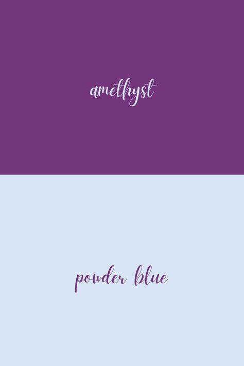 amethsyt #73357c, powder blue #d7e5f7 #colorcombination #amethyst #powderblue #blue Colour Combinations Pastel, Powder Blue Combinations, Powder Blue Colour Combinations, Powder Blue Color Combination Outfit, Powder Blue Color Combination, Blue Contrast Color, Color Knowledge, Mumbo Jumbo, Blue Color Combinations