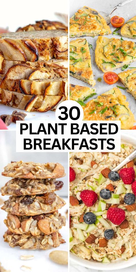 Plant Based Breakfasts, Easy Breakfast Ideas Vegetarian, Whole Grain Breakfast Ideas, Wfpb Breakfast Recipes, Plant Based Breakfast Easy, Healthy Plant Based Breakfast, Plant Based Breakfast Recipes, Easy Breakfast Skillet, Swiss Muesli