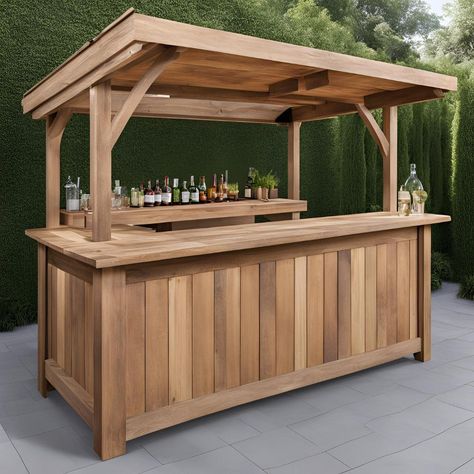 DIY Outdoor Bar Plans - Build a Stylish and Functional Wooden Bar for Your Backyard with Easy Step-by-Step Instructions by klashaus on Etsy