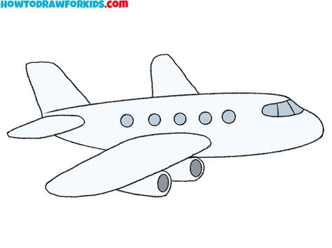 Simple Aeroplane Drawing, How To Draw An Airplane Easy, Aeroplane Drawing Easy, How To Draw An Airplane, How To Draw A Plane, Aeroplane Drawing For Kids, Easy Plane Drawing, Airplane Aesthetic Drawing, Airplane Drawing Simple