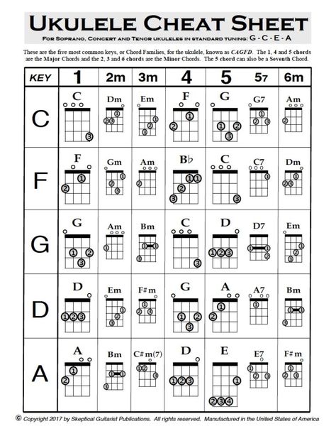 Ukulele Cheat Sheet! - Prescott Ukulele Guild Ukulele Cheat Sheet, Ukulele Scales Charts, Ukulele Scales Practice, Ukulele Chord Chart Printable, Learn To Play The Ukulele, Ukulele Picking Patterns, Ukulele Music Sheets, Strumming Patterns Ukulele, Ukulele Chord Progression