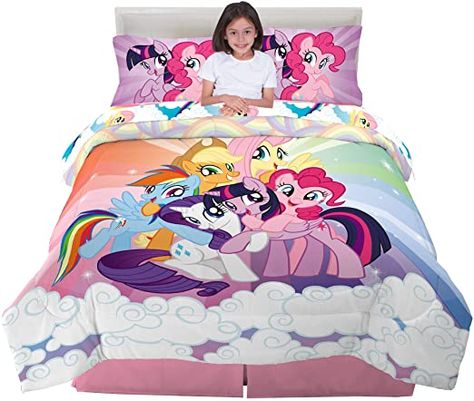 Colorful Comforter, Bed Quilt Cover, My Little Pony Characters, Bed In A Bag, Soft Bedding, Twin Size Bedding, Kids' Bed, Full Bed, Quilt Cover Sets