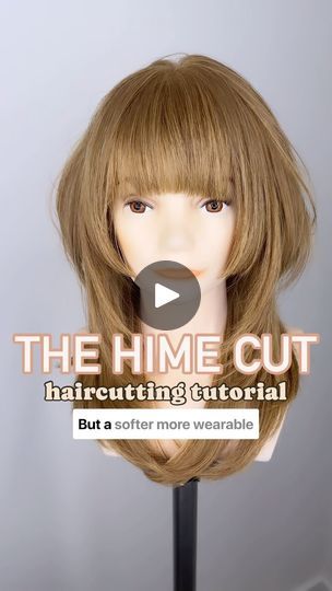 22K views · 1.1K reactions | How to get The Hime Cut ✂️ Haircut Tutorial #authenticbeautypartner  . This haircut in its classic form is super cute! Leave it to me, however, to always make a wearable and softer version . Follow along step by step to learn how to offer this trend to your guests who still want to feel natural while adding some edge and fun to their overall look . Products used to style: @authenticbeautyconcept.us  🍃 Hydrate spray conditioner to hydrate and prep for styling, offering the perfect amount of weight and slip 🍃 Shaping Cream used to add shine, control and sleekness - can be used before and/or after heat tolls and provides heat protection up to 450° . Link in bio to shop! Follow for more hair education and haircutting tutorials! I will be sharing hairstyles, step Pixie Haircut Tutorial Step By Step, Hime Cut Tutorial, Short Haircut Tutorial Step By Step, Hime Cut Round Face, Himecut Short Hair, Hime Cut Wavy Hair, Layered Hime Haircut, Hime Haircut Short, Haircut Before And After