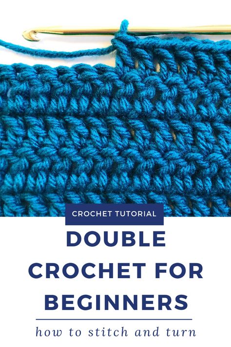 If you're new to crochet, then you want to learn how to double crochet! This is a super important stitch that you'll use in a lot of different crochet patterns and projects. In this crochet tutorial, you'll learn double crochet step by step. I'll show you how to make a swatch and practice turning without dropping stitches. Click through to watch the video crochet tutorial now! #crochet #doublecrochet #crochettutorial Different Crochet Patterns, How To Double Crochet, Crochet Step By Step, Mens Crochet Beanie, Crochet Potholder Patterns, How To Stitch, Basketweave Stitch, Back Post Double Crochet, Front Post Double Crochet