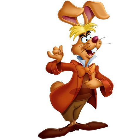 March Hare: identifying details - droopy brown ears, hairy head, brown or orange bowtie (paper eyebrows?) Madhatters Teaparty, Hare Character, March Hare Costume, Film Alice In Wonderland, Alice In Wonderland Cartoon, The March Hare, Donald Disney, Alice In Wonderland Drawings, Alice In Wonderland Characters