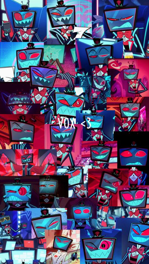 Vox ❤️❤️❤️ Vox Wallpaper, Scene Wallpaper, Aesthetic Template, Vivziepop Hazbin Hotel, Samsung Tvs, Boss Baby, Hotel Art, Drawing Reference Poses