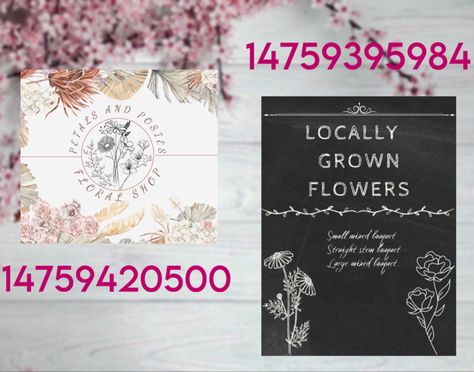 Flower Shop Decal Codes Bloxburg, Bloxburg Flower Shop Ideas Interior, Flower Shop Bloxburg, Bloxburg Flower Shop, Nyc Bloxburg, Bloxburg Images, Decal Bloxburg, Town Layout, Town Pictures