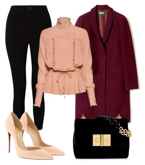 "The peach blouse" by mosbyfatima ❤ liked on Polyvore featuring Miss Selfridge, Stella Jean and Christian Louboutin Peach Blouse Outfit, Burgundy Coat, Fall Chic, Peach Blouse, Purple Coat, Stella Jean, Blouse Purple, Red Blouse, Blazer Black