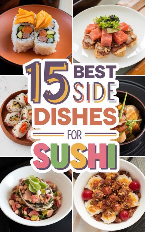 Elevate your sushi game with these mouthwatering side dishes! 🍣🥢 #sushitime #sushilovers What To Eat With Sushi, What To Serve With Sushi At A Party, Sides For Sushi, Sushi Side Dishes, Sushi Sides, What To Serve With Sushi, Japanese Side Dishes, Amazing Side Dishes, Sushi Fillings