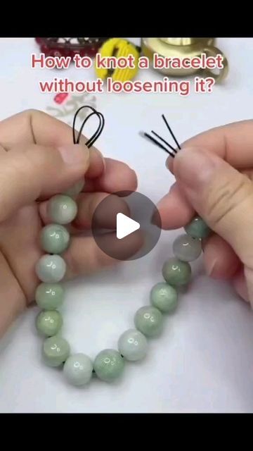 Diy Knots For Bracelets, Bracelet Knots Elastic, Beaded Bracelets Knot, Tying Jewelry Knots, Tying A Knot For A Bracelet, Tying Necklace Knots, How To Tie Off A Beaded Bracelet, Witches Language, How To Tie A Diy Bracelet