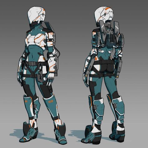 Armored Space Suit, Space Suits Concept Art, Cyberpunk Space Suit, Mecha Armor Suits, Futuristic Space Suit Concept Art, Sci Fi Suit Concept Art, Space Suit Character Design, Future Space Suit, Mecha Suit Design