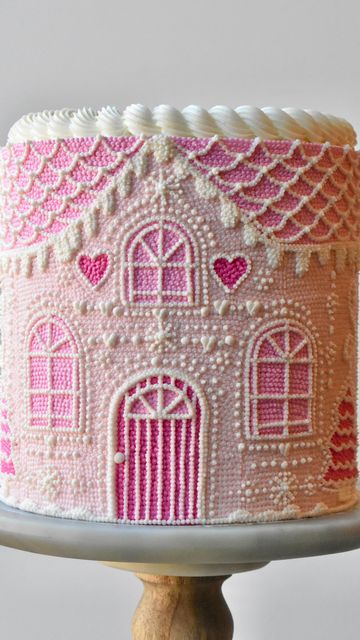 Sugarplum Cake, Sugar Plum Cake, Themed Gingerbread House, Plum Cottage, Christmas Color Palette, Cake Artist, House Facade, Plum Cake, Baking Decorating