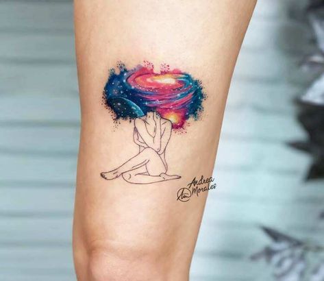 Tattoo photo - Chaos in Universe tattoo by Andrea Morales Wildflowers Tattoo, Chaos Tattoo, Universe Tattoo, Planet Tattoos, Galaxy Tattoo, Gorgeous Tattoos, Tatuaje A Color, Spiritual Tattoos, Space Tattoo