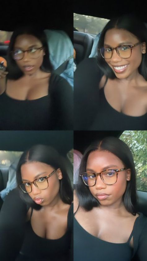 Glasses Inspo Black Women, Eye Glasses For Round Face Women, Cute Glasses Frames For Oval Faces, Glasses On Black Girls, Glasses For Big Nose Women, Glasses Frames Black Women, Glasses For Chubby Faces, Nerdy Black Woman, Glasses On Black Women