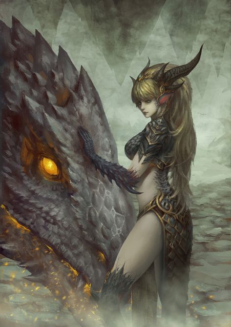 ArtStation - Dragon princess, XIAOCHEN LI Dragon Half, Dragon Medieval, Dragon Princess, Female Dragon, Dragon Girl, Dragon Rider, Dragon Pictures, Dragon Artwork, Fantasy Dragon