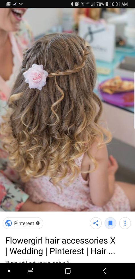 Christening Hairstyles, Girls Pageant Hair, Toddler Wedding Hair, Wedding Hairstyles For Girls, Curled Hair With Braid, Kids Hairstyles For Wedding, Pageant Hair, Girl Hair Dos, Kids Curly Hairstyles