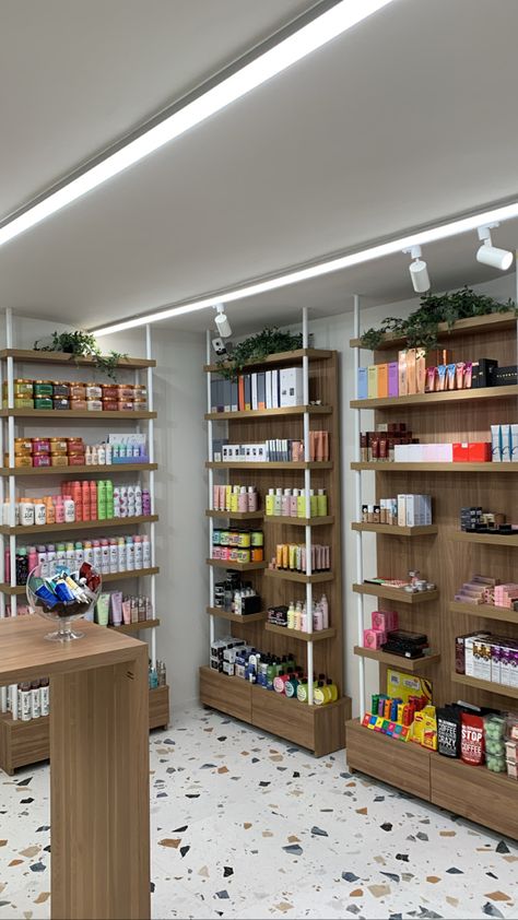 Cosmetic shop interior design Cosmetic Decoration Ideas, Cosmetic Store Design Ideas, Aesthetic Shop Interior, Small Beauty Supply Store Design, Cosmetic Shelf Design, Cosmetic Shop Design Ideas, Makeup Shop Design Interior, Cosmetic Store Design Interiors, Hair Shop Ideas Interior Design