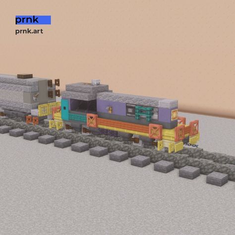 #minecraft #train #locomotive Minecraft Train Station, Minecraft Train, Train Locomotive, Ideas Minecraft, Minecraft Architecture, Minecraft Houses, Wagons, Train Station, Minecraft