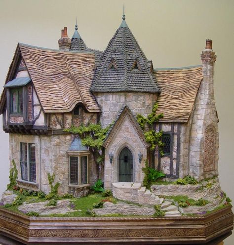 157048873soqepj_ph Fairy Mansion, Rik Pierce, Dollhouse Building, Shingle Roof, Room Boxes, Victorian Dollhouse, Fantasy Doll, Miniature Rooms, Dolls Houses