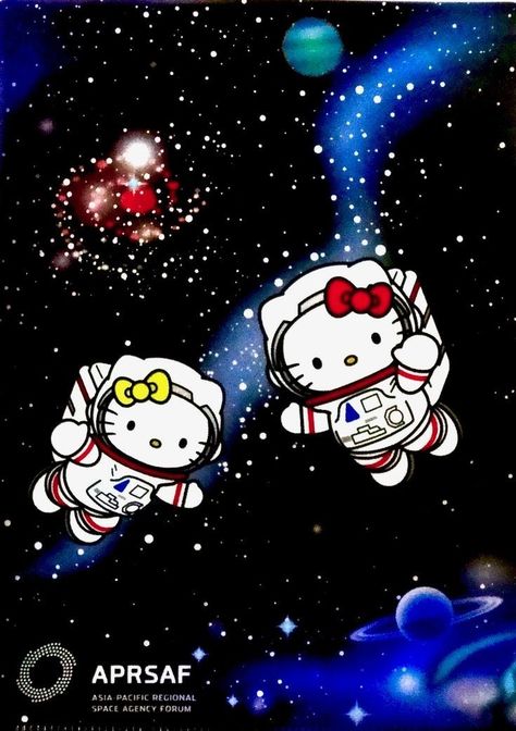 Astronaut Hello Kitty Wallpaper, Hello Kitty In Space Wallpaper, Astronaut Hello Kitty, Hello Kitty Space Wallpaper, Hello Kitty In Space, Sanrio Astronaut, Hello Kitty Space, Spider Kitty, Outer Space Drawing