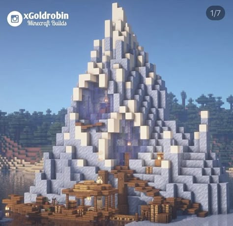 xgoldrobin on instagram Minecraft Ice Biome, Bangunan Minecraft, Minecraft House Plans, Easy Minecraft Houses, Mc Ideas, Mc Builds, Minecraft Castle, Minecraft Medieval, Cool Minecraft Houses