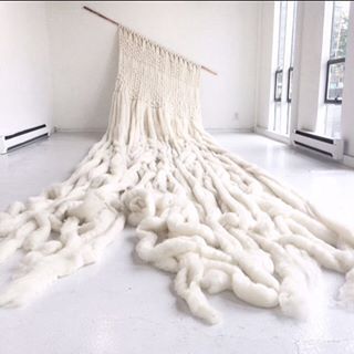 Meghan Shimek Weave with Roving Textiles Sculpture, Dress Your Tech, Textile Sculpture, Knitted Wit, Hula Hoop, Woven Wall Hanging, Weaving Art, Sheep Wool, Merino Wool Blanket