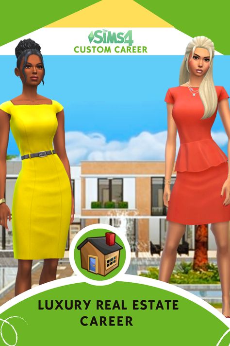 This mod was inspired by the NETLFIX series Selling Sunset. Now your sim can go from Rags to Riches by working hard and moving up the Real Estate ranks! #TheSims4 #Sims4CareerMods #Sims4Mods Real Estate Mod Sims 4, Sims 4 Get To Work Mods, Rags To Riches Sims 4, Sims 4 Business Cc, Sims 4 Rags To Riches Cc, Sims 4 Rags To Riches, Sims 4 Gameplay Mods, Sims 4 Jobs, Mods Sims 4