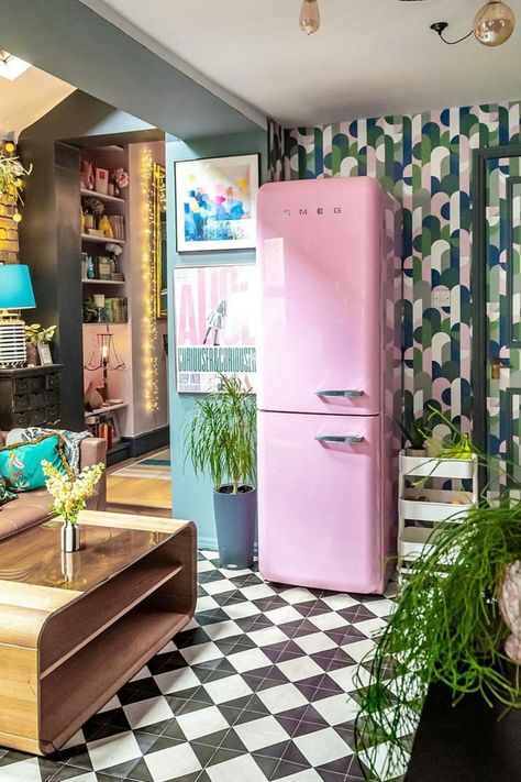 The iconic Smeg 50's retro aesthetic FAB fridge. With an incredible colour-popping range of hues and variety of sizes - you can find the perfect match to suit your style and elevate your space.

#AtHomeWithSmeg #SmegFridge #SmegColourfulFridge #OrangeKitchen Pink Smeg Fridge, Pink Smeg, Smeg Kitchen, Smeg Fridge, Retro Fridge, White Pastel, Orange Kitchen, 50's Style, 50s Style