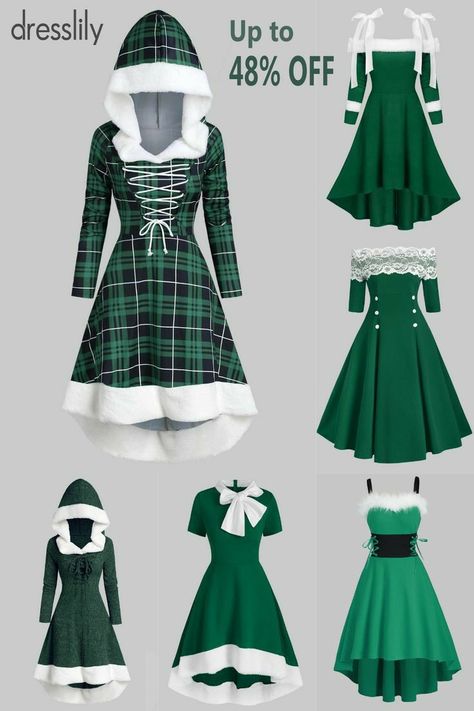 Fashion Outfits Christmas, Christmas Fashion Outfits, Xmas Dress, Dresses Winter, Party Outfits For Women, Robes Vintage, Gaun Fashion, Christmas Party Outfit, Winter Dress Outfits