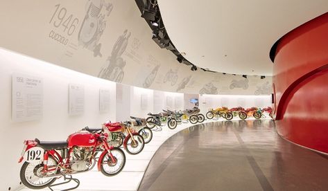 New Ducati, Museum Display, Motorcycle Museum, Bologna Italy, Factory Tours, Beautiful Rooms, Earthship, New Motorcycles, Contemporary House Design