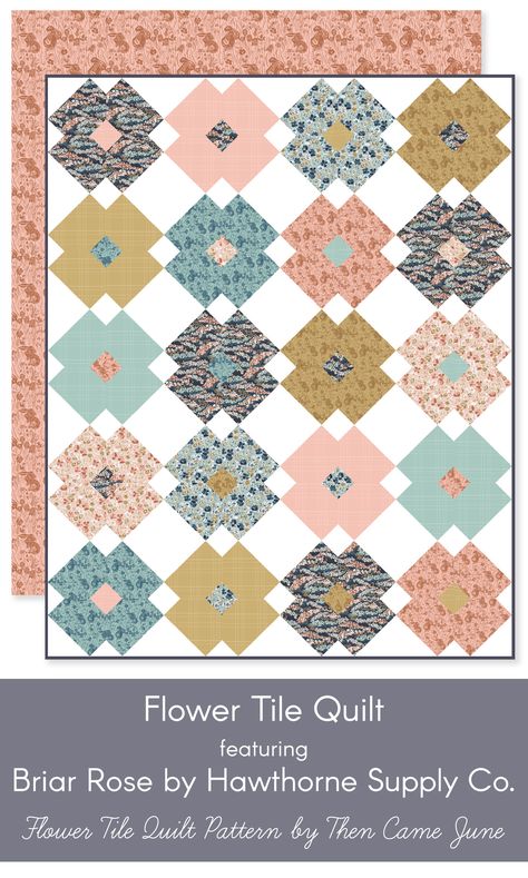 Flower Chain Quilt Pattern, Tile Quilt Pattern, Lily Quilt Pattern, Grandmothers Flower Garden Quilt Pattern, Then Came June Quilt Pattern, Tile Quilt, Then Came June, Cabin Designs, Tiled Quilt