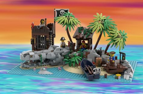 Pirate Hideout, Pirate Lego, Lego Pirates, Lego Display, Classic Lego, Lego Castle, Pirate Treasure, Nautical Chart, Pirate Life