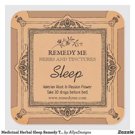 Medicinal Herbal Sleep Remedy Tincture Labels Tincture Labels, Business Labels, Sleep Remedies, Valerian Root, Passion Flower, Create Custom Stickers, Christmas Card Holders, Herbal Medicine, Wedding Pinterest