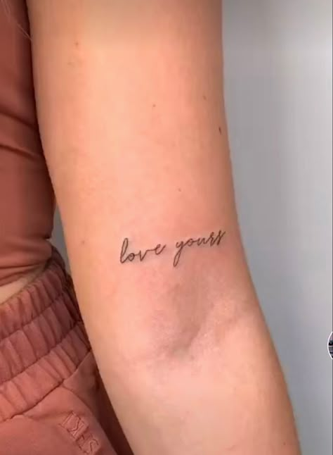 Born Bad Tattoo, Love Yourz Tatoos, Love Yourz J Cole Tattoo Arm, Love Yourz J Cole Tattoo Red, Love Yours Tattoo Red Ink, Love Yours In Cursive Tattoo, Love Your Tattoo J Cole Font, Love Yourz Tats, Love Yourz J Cole Tattoo Cursive