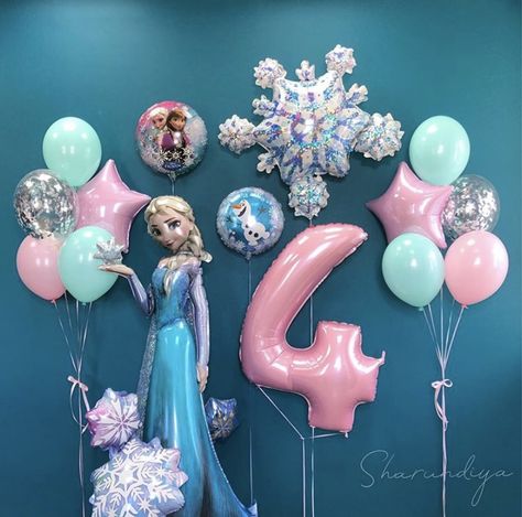 Elsa Birthday Balloons, Frozen Party Balloons, Frozen Balloon Decorations, Frozen Birthday Decorations, Frozen Balloons, Elsa Birthday Party, Princess Birthday Party Decorations, Frozen Birthday Theme, 1st Birthday Party For Girls