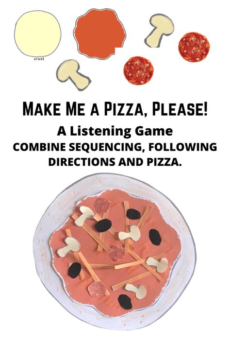 Pizza Gross Motor Activity, Following Directions Games, Play Therapy Games, Following Directions Activities, Music Dice, Teaching Procedures, Listening Games, Therapy Interventions, Play Therapy Techniques