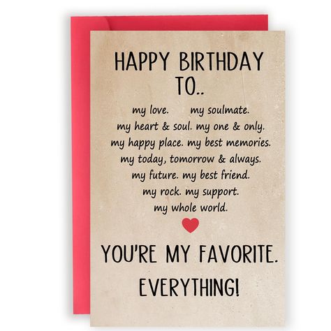 PRICES MAY VARY. Birthday Cards for Boyfriend---At any meaningful time, you can give this card to someone close to you. Birthday Gifts for Men---Special cards are sure to make celebrations more enjoyable, like this card for dad mom granddad grandma. Give them a happy birthday in a fun and unique way. Single-sided design---The cover is printed with interesting text patterns, and the inside of the card is blank, which can write down the heart's wishes and ideas. Let this beautiful birthday card se