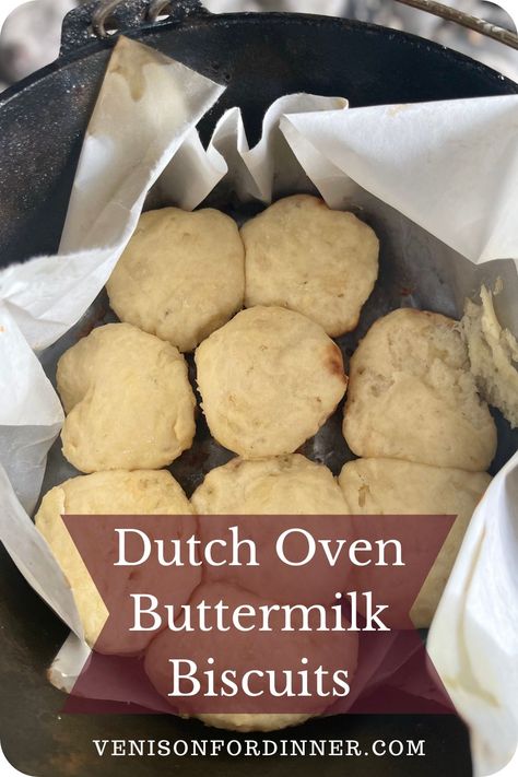 Dutch Oven Buttermilk Biscuits Dutch Oven Biscuits Camping, Dutch Oven Biscuits And Gravy, Dutch Oven Biscuits, Campfire Biscuits, Venison Roast, Dairy Desserts, Drop Biscuits, Dutch Oven Recipes, Cooking Homemade