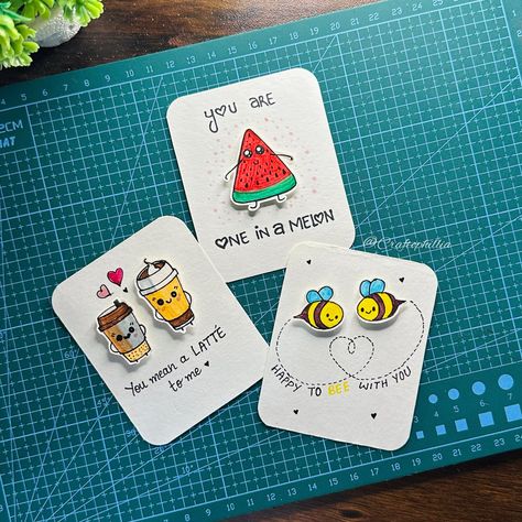 Cute pun cards🫶🏻✨ DM to order! Shipping worldwide🌍 . . . . . . #cardmaking #cardidea #birthdaycardideas #artist #valentinesday #easycrafts #artistsoninstagram #craftideas #easycard #craft #diycard #diy #explore #puncard . [ Card idea, Easy card idea, Birthday card idea , Pun cards ] Birthday Ideas Cards Diy, Gifting Cards Ideas, Craft For Bestie, Diy For Birthday Gifts, Mini Birthday Cards Diy, Diy Gift Cards Ideas Crafts, Mini Card Ideas, Mini Cards Ideas, How To Make Birthday Cards