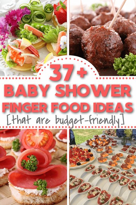 Bridal Shower Finger Food Ideas Easy, Afternoon Shower Food Ideas, Baby Shower Sides Dishes, Lunch Shower Food, Baby Shower Finger Sandwiches, What To Serve At A Baby Shower Food, Easy Baby Shower Appetizers, Couples Baby Shower Food, Easy Baby Shower Finger Food Ideas