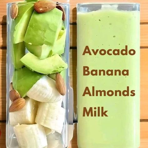 Dr. Barbara O'Neill Lectures | ALMOND ,BANANA, AVOCADO, MILK  | Facebook Avocado Milk, Healthy Juice Drinks, Resep Smoothie, Almond Smoothie, Fruit Smoothie Recipes Healthy, Smoothie Recipes Healthy Breakfast, Avocado Banana, Smoothie Drink Recipes, Resep Diet