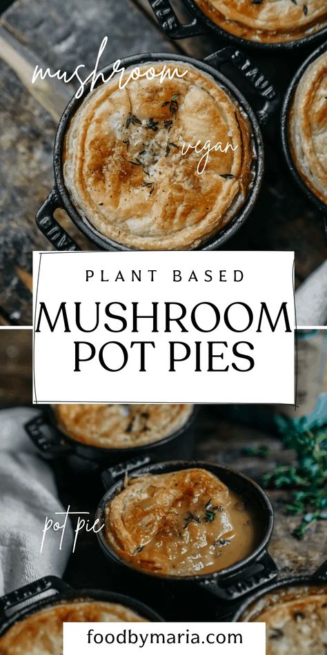 The Best & Simple Vegan Cream of Mushroom Pot Pie Mushroom Pie Vegan, Vegan Mushroom Pot Pie, Easy Vegan Pie, Vegan Mushroom Recipes, Mushroom Meals, Mushroom Pie Recipe, Vegan Fall Recipes, Mushroom Pot Pie, Vegan Cream Of Mushroom